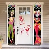 Luzes LED de Halloween Transfronteiriças Luminosas Casais Decoração de Atmosfera de Abóbora de Terror Cortina de Porta Banner Fábrica