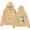 Moletom com Capuz Estampado Design Artístico Simples e Bonito Marca da Moda Simples e Versátil