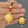 Llavero de Latón con los Doce Signos del Zodiaco, Colgante Atractor de Fortuna, Llavero Tejido a Mano para Coche