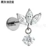 Pingente de Lótus de Titânio F136 Brincos de Tarraxa com Zircônia Piercing Corporal de Liga de Titânio G23 Joia Orelha Osso Stud Geométrico Moda