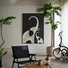Pintura decorativa sencilla y moderna para sala de estar, mural de pared para TV con elefante en blanco y negro, diseño avanzado, nuevo fondo para sofá, pintura colgante de pared