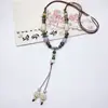 Colar de contas de cerâmica colorida Moda Retro Novo Estilo Chinês Personalidade Colar Longo Camada Dupla Colar Colar Avançado Atacado