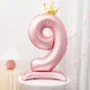 Globo Digital de Base de Pie de 42 Pulgadas, Corona de Princesa en Polvo, Globo de Niña para Fiesta de Cumpleaños y Aniversario