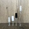 En stock B303-2ml3ml5ml10ml boquilla blanca y negra muestra de perfume subenvasado de vidrio spray botella vacía botella de tubo