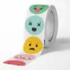 Venta al por mayor Amazon AliExpress Rojo Amarillo Naranja Azul Rosa Verde 8 tipos de pegatinas de caritas sonrientes etiqueta autoadhesiva