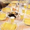 Plato de Papel Dorado con Brillo Transfronterizo Desechable Diamante Servilleta y Vaso Vajilla para Cumpleaños Aniversario Boda Femenino