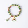 Pulseira de contas de Natal europeia e americana Pulseira de casal Pulseira feminina de Papai Noel Pulseira de contas coloridas para namoradas Joias de Natal