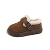 Calçados Birkenstock Acolchoados para Mulheres no Inverno com Forro de Lã Heattech 2025 Novos Calçados Quentes de Pelo com Velcro para Crianças Pequenos Sapatos de Algodão