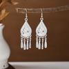 Aretes Étnicos Imitación Plata Miao Aretes Retro Largos con Borlas Atracciones Aretes Estilo Antiguo Aretes Miao para Mujer Venta al por Mayor