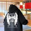 Moletom com Capuz para Homens, Estilo Outono e Inverno, Asas Cruzadas, Moda High Street Americana, Estilo Solto e Preguiçoso, Jaqueta Hoodie Casual