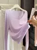 Suéter de Tricô Estilo Coreano Falso Duas Peças Super Estiloso da Temporada de Primavera para Mulheres, Novo Modelo 2026, Manga Longa, Fino, Suéter Macio, Camada Base