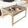 Novo saco de dormir de cabeceira cama para pet berço de madeira para gato e cachorro