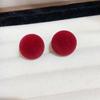 Pendientes de Terciopelo con Lazo de Corazón Geométrico Simple, Diseño de Nicho Lindo y de Moda, Pendientes de Moda Versátiles de Lujo Ligero