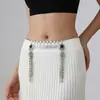 Cadena de cintura larga con borla larga, cadena corporal, joyería con incrustaciones de cristal, estilo étnico vintage indio, colgante de moneda y campana, transfronterizo, para mujer