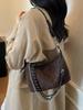 Bolso Pequeño de Cadena Retro para la Axila para Mujer 2025 Nueva Moda Piel Suave Color Limpiado Bolso Dumpling Textura Otoño e Invierno Bolso de Hombro
