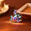 Broche de Rana de Vidrio de Colores Nuevo Incrustado de Diamantes Transfronterizo Moda Europea y Americana Elegante Corsage Exagerado Lujo Accesible y Sentido de Alta Gama