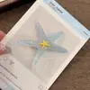 Presilha de Cabelo Infantil Flor Estrela do Mar Tema Oceano para Meninas, Grampo Pinça para Franja Lateral com Atmosfera de Fada Costeira para Fotos