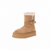 Primer Encuentro Ji Gray Botas de Nieve de Suela Gruesa Temporada 2026 Estilo Nuevo Uso Bidireccional Zapatos de Algodón Engrosados con Felpa Botas Largas Peludas