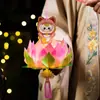 Festival de Mediados de Otoño Dibujo Animado Linterna de Loto Niños Hecho a Mano Paquete de Materiales DIY Bolso Estilo Antiguo Conejo Luminoso Linterna de Loto