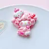 Accesorios de resina DIY de dibujos animados, grandes, rosas, lindos adornos de gato, pinzas para el pelo, cadenas para fundas de teléfono, accesorios, hebillas de zapatos, materiales decorativos