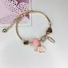Pulsera Elegante de Aleación Galvanizada con Broche de Langosta y Trébol de Cuatro Hojas para Mujer, Más Vendida en el Sudeste Asiático, Joyería de Dibujos Animados en Stock, Hecha a Mano