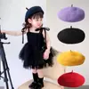 Boina Infantil Niñas Otoño e Invierno Gorros de Bebé Moda Boinas de Lana Gorros Niñas Estilo Retro Británico Gorros de Pintor