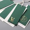 Etiqueta de alta gama con logotipo personalizado, original, bronce, verde oscuro, tarjeta para tienda de ropa, etiqueta de ropa para mujer, tarjeta de ropa personalizada