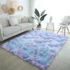 Alfombra de felpa de pelo largo teñida anudada transfronteriza gruesa de seda y lana, alfombrilla para sala de estar, dormitorio, alfombra de mesita de noche, venta al por mayor de fábrica