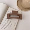 Pinza para el pelo de acrílico esmerilado color café con leche coreano, pinza de plástico rectangular hueca geométrica para mechones sueltos de mujer