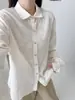 Colección Otoño 2026: Top de algodón jacquard bordado estilo artístico, corte holgado para mujer, cárdigan, camisa de manga larga, venta al por mayor