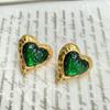 Colar gargantilha vintage de couro e metal com coração plissado, moda europeia e americana, temperamento simples, colar personalizado de alta qualidade para mulheres