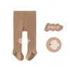 Leggings para bebé de color liso con diseños de dibujos animados, mallas para niños de algodón peinado, pantalones de una pieza de fondo ancho para bebés e infantes, calcetines largos