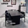 Mesa de Comedor de Pizarra Negra de Lujo Ligero Moderno Combinación de Mesa de Comedor y Sillas Estilo Italiano Mesa de Comedor Rectangular para Apartamento Pequeño Simple