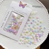 Decorações Iridescentes para Unhas em Formato de Laço, Pequenos Acessórios Coloridos de Fita Aurora, Kit de Materiais para Artesanato DIY de Cor Galvanizada