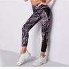 Europa y Estados Unidos transfronterizo multicolor impresión malla transpirable ocio yoga correr pantalones capri leggings de cadera Z0216