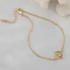 Collar Minimalista Personalizado de Malaquita en Forma de Rombo para Mujer, Nuevo Conjunto de Pulsera de Cadena para Clavícula Simple de Moda