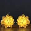 Lâmpada de Lótus Recarregável para Oferenda a Buda, Lâmpada de LED para Oferenda a Buda, Lâmpada de Luz Eterna para Uso Doméstico, Lâmpada Elétrica do Deus da Riqueza, Lâmpada de Oferenda de Cobre e Vidro