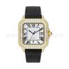 En Stock Venta al por Mayor Comercio Exterior Cuero Genuino Moissanita Diamante Completo Reloj para Hombre Tendencia Europea y Americana Correa de Cuero Decorativa Reloj de Pulsera Mecánico para Hombre
