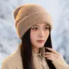 Gorro de Punto Cálido con Lentejuelas para Mujer Otoño e Invierno Estilo Coreano para Exteriores Casual Cortavientos Protección para los Oídos Adelgazante Slouchy Beanie