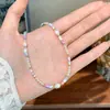 Colar de Pérolas Shijia Coloridas de Pedra Natural Dopamina de Verão Corrente para Clavícula de Luxo Leve Nicho Alto Padrão Versátil