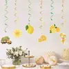 Decoración de Fiesta de Cumpleaños con Tema de Fruta Limón de Verano Set de Pancarta de Limón y Topper para Pastel