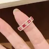 Anillo de Estilo de Corte Retro Francés Esmalte Corindón Rojo Circonita para Mujer Moda Estilo Lujo Ligero Nuevo Estilo Chino Sensación de Alta Gama Anillo para el Dedo