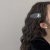 Floco de Neve de Strass Brilhante Pelúcia Clipe Quebrável Outono e Inverno Cinza Simples Elegante Grampo de Cabelo Clipe de Borda para Cabelos Quebrados Acessório de Cabeça Novo Estilo