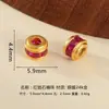 Prata 925 Banhada a Ouro Cristal Microincrustado Zircônia Contas da Sorte Contas Espaçadoras Pulseira Contas Soltas Artesanal DIY Acessórios de Joias