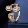 Anillos de Zirconia Cuadrados, Redondos y de Gota de Agua de Venta Caliente en Aliexpress, Anillos Abiertos Ajustables, Joyería Versátil y Elegante