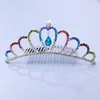 Tocado de corona para niños, corona de princesa con diamantes de imitación, peine para el cabello, regalo de cumpleaños para niña pequeña, accesorios para el cabello de bebé, peine, joyería