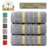 Dropshipping Transfronterizo de Toallas de Algodón Puro con Bordes Dorados, 35*75cm, Disponibles en Múltiples Colores, Absorbentes y de Secado Rápido, Logo Personalizable
