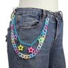 Cadena para Pantalones de Colores Macarrón con Colgante de Estrella de Cinco Puntas de Acrílico Nuevo Transfronterizo Europeo y Americano, Divertida para Chicas Geniales