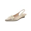 Sandalias de punta plateada con textura de 3.5CM para hija rica ~ interpretación de elegantes sandalias versátiles con espalda descubierta