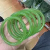 Pulseira de Jade Hetian de Xinjiang, Pulseira de Jade da Mongólia Exterior Atacado, Pulseira de Jade Verde Maçã de Gelo Alto, Jade de Barraca de Rua